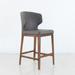 Cabo Wingback Leather Upholstered Solid Wood 26" Counter Stool