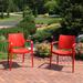 Sunnydaze Landon Indoor Outdoor Plastic Dining Armchair - Red - 2-Pack