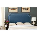 SAFAVIEH Dane Denim Blue/ White Piping Upholstered Headboard (Queen)