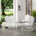 Griffith 3 Piece Metal Outdoor Conversation Seating Set - Loveseat & 2 Chairs in White Finish