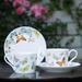 Grace's Tea Ware Spring Butterfly Bone China Teacup & Saucer Bone China/Ceramic in Green/Blue | 2.25 H in | Wayfair S18321KR-4C