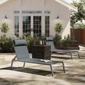 Sol 72 Outdoor™ Bozeman 78.3" Long Reclining Chaise Lounge Set Metal in Gray | 36.6 H x 23.9 W x 78.3 D in | Wayfair