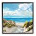 Stupell Industries Coastal Path to Beach Nautical Grass Cloudy Summer Sky - Painting Wood in Brown | 17 H x 17 W x 1.5 D in | Wayfair