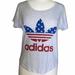 Adidas Tops | Adidas United States Flag Logo Tee Xs | Color: Gray/Red | Size: Xs