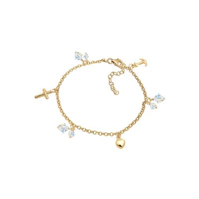 Elli Kreuz Herz Anker Kristalle 925 Silber 20 Damen Image
