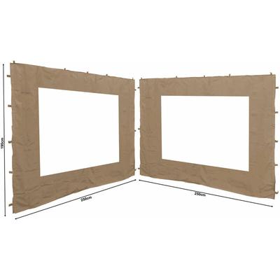 Quick-star - 2 Seitenteile 250x190cm für Gartenpavillon Antik Pavillon Partyzelt 3x3m Seitenwand Image