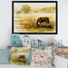 East Urban Home Horse Grazing on a Meadow - Painting on Canvas Metal in Yellow | 24 H x 32 W x 1.5 D in | Wayfair D4FE2A6C992042E2BEFA332D8C17708D