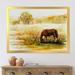 East Urban Home Horse Grazing on a Meadow - Painting on Canvas Metal in Yellow | 24 H x 32 W x 1.5 D in | Wayfair B37D6382A1714835ABB9C4A7FEC6B0D2