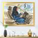East Urban Home Arabian Woman Driving a Car I - Painting on Canvas Metal in Blue/Gray | 24 H x 32 W x 1.5 D in | Wayfair