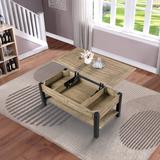 Rustic Black Lift Top Wood Coffee Table Storage Expandable Desk Living room Office