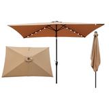 TiramisuBest Solar Lighted Outdoor Market Table Waterproof Umbrellas