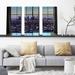 Latitude Run® Downtown Los Angeles Window - 3 Piece Wrapped Canvas Photograph Print Metal in Gray | 32 H x 48 W x 0.75 D in | Wayfair