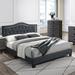 House of Hampton® Ahuva Tufted Upholstered Platform Bed Metal in Gray/Black | 43 H x 64 W x 83 D in | Wayfair 1BED0EDC38B64E74B1A9B417EC0E72F8