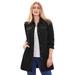 Plus Size Women's Long Denim Jacket by Jessica London in Black (Size 30 W) Tunic Length Jean Jacket