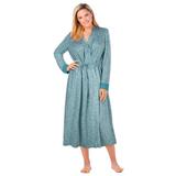 Plus Size Women's Marled Long Duster Robe by Dreams & Co. in Deep Teal Marled (Size 18/20)