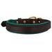 SmartPak Soft Padded Leather Dog Collar - X - Large - Havana/Green - Smartpak