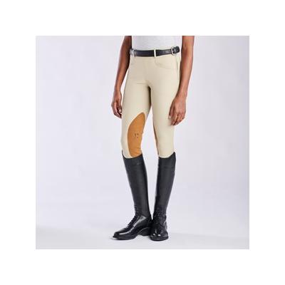 Hadley Mid - Rise Side Zip Breeches by SmartPak - Knee Patch - 34L - Tan w/ Tan Patch - Smartpak