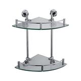 ALFI brand AB9548 Polished Chrome Corner Mounted Double Glass Shower Shelf Bathroom Accessory