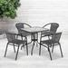 Powder-coated Aluminum/ Rattan Lightweight 5-piece Outdoor Dining Set - 28"W x 28"D x 28"H