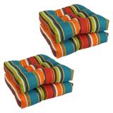 19-inch Square Tufted Indoor/Outdoor Chair Cushions (Set of 4) - 19" x 19"