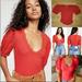 Free People Tops | Free People St James Red Puff Sleeve Tee | Color: Red | Size: S