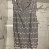 J. Crew Dresses | Jcrew Grey And White Scallop Strapless Dress | Color: Gray/White | Size: 4