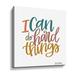 Ebern Designs I Can Do Hard Things - Wrapped Canvas Textual Art Canvas, Wood in White | 14 H x 14 W x 2 D in | Wayfair