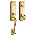 Baldwin Bethpage Handleset w/ Single Cylinder Deadbolt & Door Knob & Rosette in Yellow | 24.4 H x 7 W x 5 D in | Wayfair 85337.003.ENTR