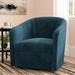 Barrel Chair - Kelly Clarkson Home Calliope 29.75" W Swivel Barrel Chair Microfiber/Microsuede/Fabric in Blue | 30 H x 29.75 W x 30 D in | Wayfair