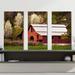 Gracie Oaks Skylight Red Barn - 3 Piece Wrapped Canvas Photograph Set Metal | 32 H x 48 W x 0.75 D in | Wayfair 75DA36CC6D1E488799E4BC0AD597464A