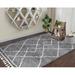 Black/White 48 x 1.18 in Area Rug - Mistana™ Boho Geometric Diamonds Indoor Plush Shag Area Rug w/ Tassels Polypropylene | 48 W x 1.18 D in | Wayfair