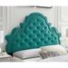 Ambridge Button Tufted Green Velvet Upholstered Full/Queen Size Headboard with Nailhead Trim