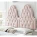 Janesville Twin Arched Button Tufted Pink Velvet Upholstered King/California King Size Headboard