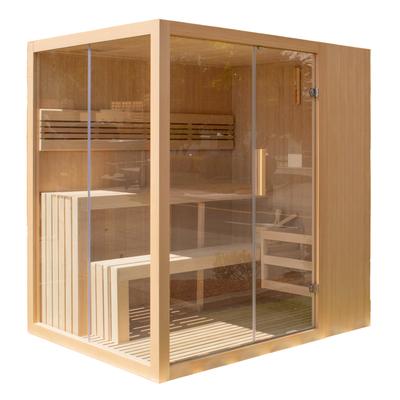 ALEKO Canadian Hemlock 4 Person Indoor Wet Dry Sauna with UL Certified Heater