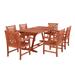 Vifah Malibu Outdoor 7-piece Wood Patio Extendable Table Dining Set - 91"L x 40"W x 29"H