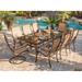 Hanover Monaco 9-Piece Dining Set with Six Dining Chairs, Two Swivel Rockers, and an Extra Long 42 In. x 84 In. Dining Table