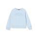 Tommy Hilfiger Girl's Tonal Embroidered Graphic Crew Sweatshirt, Blue (Calm Blue C1S), One (Size:80)