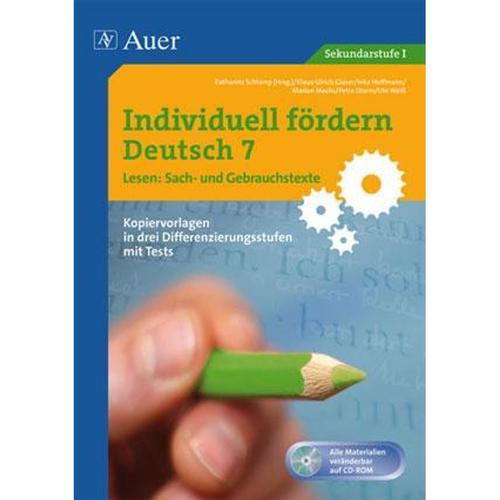 Individuell fördern Deutsch: Individuell fördern 7 Lesen: Sachtexte, m. 1 CD-ROM - u.a., Kartoniert (TB)