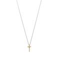 14ct Gld Plated 925 Sterling Silver Two Tone Religious Faith Cross Necklace 41 Centimeters Rhodium Plated Slide Measures 10.7mm Jewelry for Women
