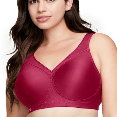 Glamorise MagicLift Seamless Sports Bra (Size 38-B) Ruby Red, Elastine,Nylon,Polyester