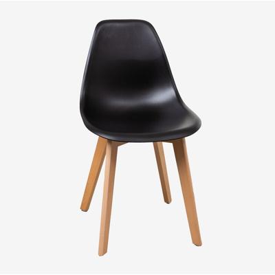 Esszimmerstuhl aus Polypropylen und Buchenholz Scand Nordic Schwarz - Sklum Image