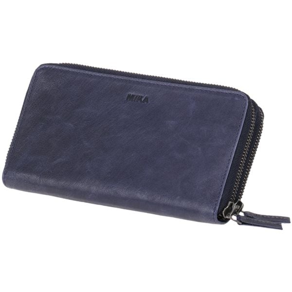 MIKA Damengeldbörse mit 2 Reißverschlussfächern navy blau, 19.5x10.5x3 cm Image