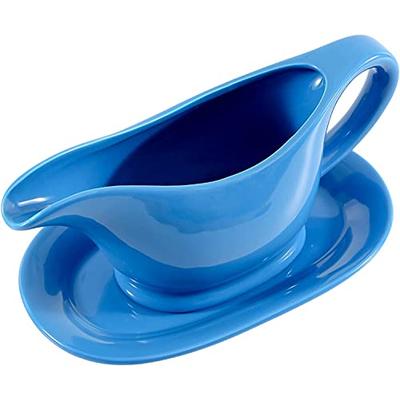 Bruntmor 20 Oz Ceramic Gravy Boat With Tray, Blue : Target