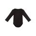 Infant Long-Sleeve Baby Rib Bodysuit - BLACK - 12MOS