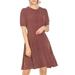 Allegra K Junior's Flowy Short Sleeve Fit and Flare Plaid Dress