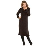 Roaman's Women's Plus Size Fringed Cowl-Neck Sweater Dress