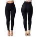 Jocestyle High Waist Women Skinny Pencil Pants Stretch Ankle Trousers (Black 2XL)