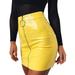 Women Zipper Round Button Skirt Fashion Ladies Casual High Waist A-Line Bodycon Pencil Mini Short Skirt