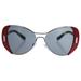 Prada SPR 60S SMN-9K1 - Silver Red/Dark Grey by Prada for Women - 55-16-135 mm Sunglasses