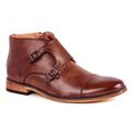 Gino Vitale Men's Double Monk Strap Cap Toe Dress Boots